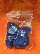 Sequence Chips - Complete Set of 35 Blue Game Replacement Tokens NEW!