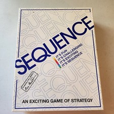 SEQUENCE Game Of Strategy With Board Cards Chips Complete Vintage 1995 Jax
