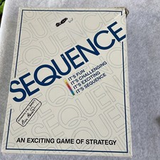 SEQUENCE Board Strategy Game 1995 Missing 1 Green & 3 Blue Marker Chips