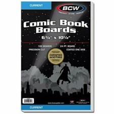 BCW Supplies - Current Size Comic Boards - BBCUR - 100 Boards - White