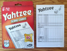 NEW  Hasbro Gaming Authentic "YAHTZEE SCORE CARDS"  Pad of 80 Sheets  PLUS EXTRA